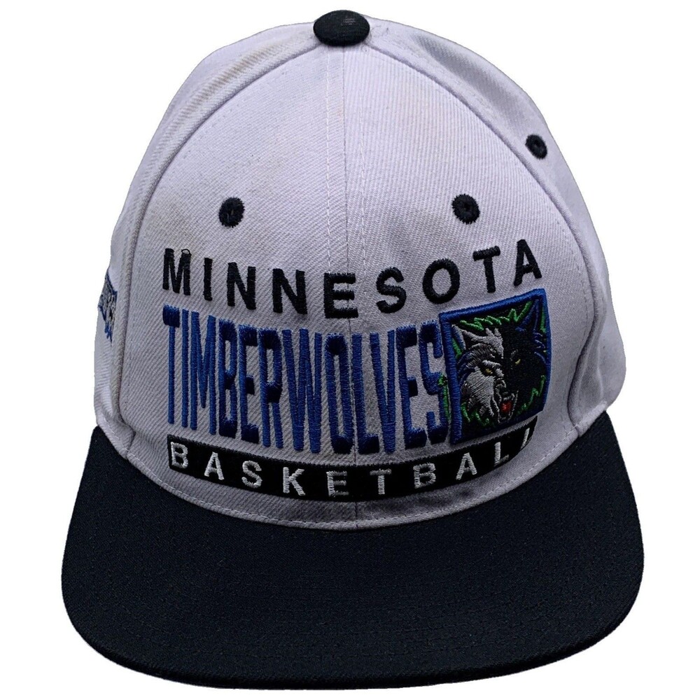 Mitchell & Ness Minnesota Timberwolves Snapback Hat White Black NBA One Size